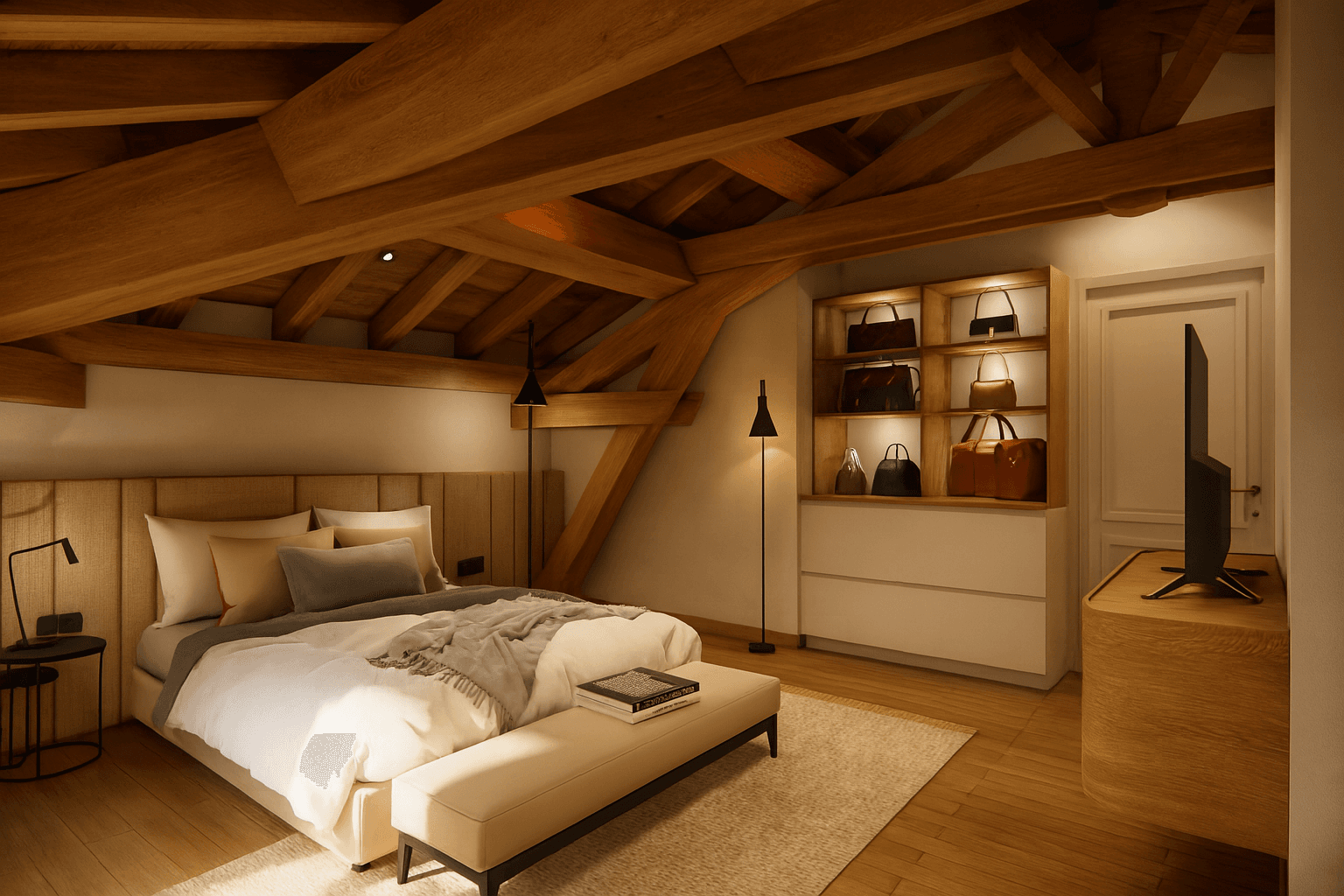 Rendu 3D chambre sous combles