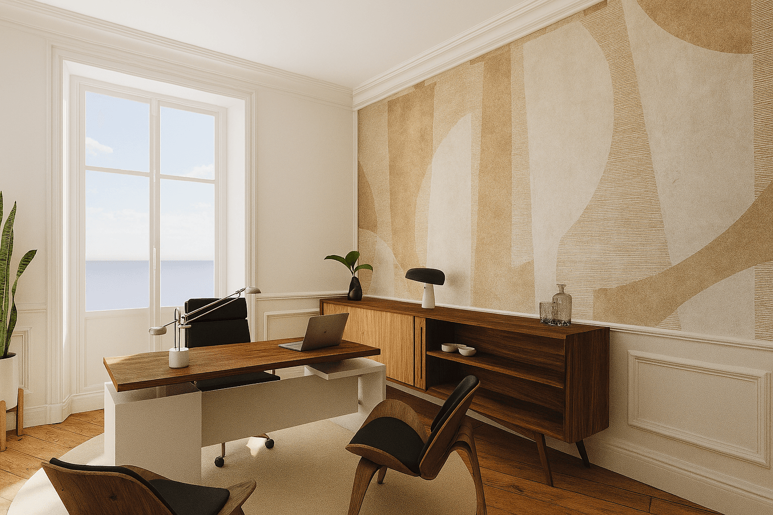 Rendu 3D bureau contemporain