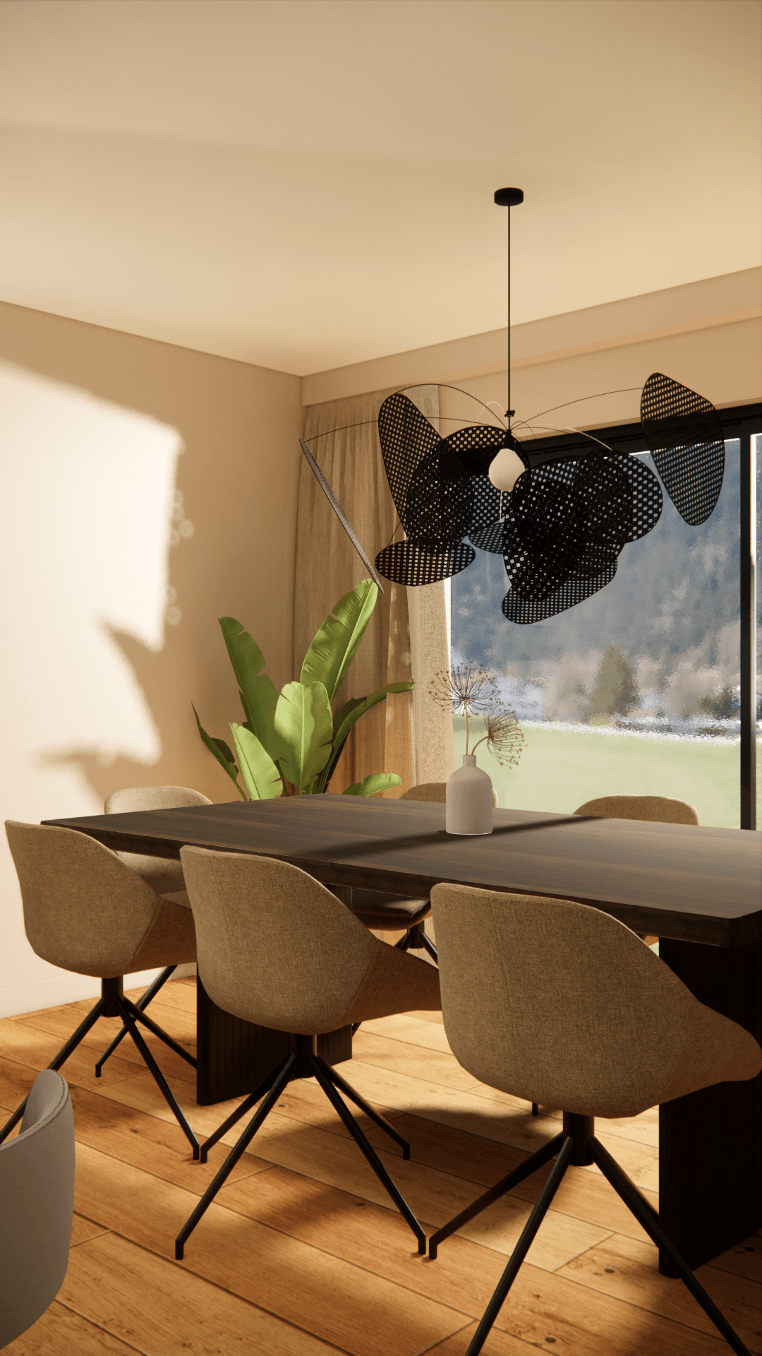 Rendu 3D d’un intérieur contemporain